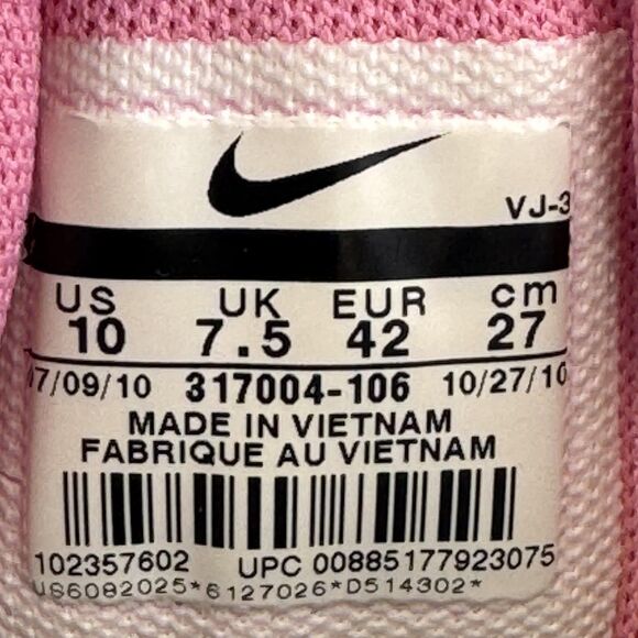 Nike Air Max Moto+ 7 Shoes Womens Size 10 White Pink Silver Athletic Running - Picture 9 of 10